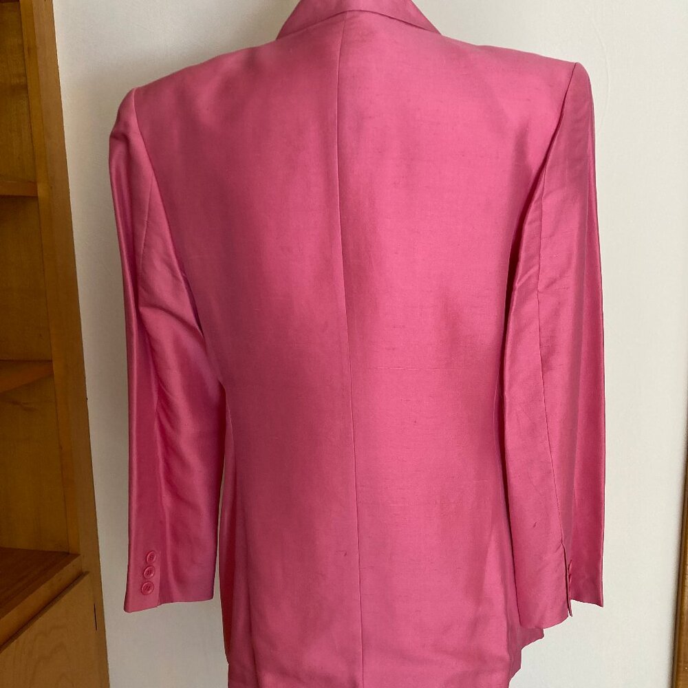 More’lle Lustrous Pink Silk Pant Suit Spring Easter Coords Pastel Contemporary - Picture 14 of 14